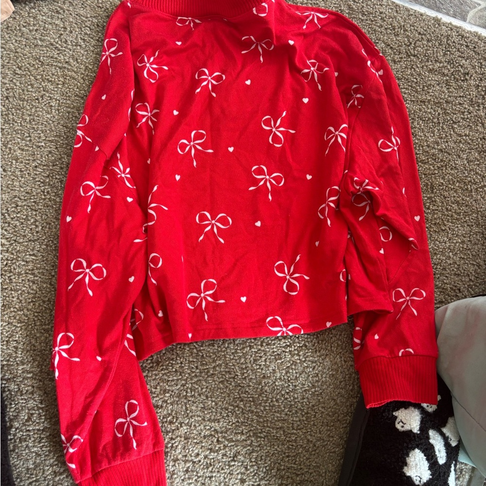 American Eagle By Payless Red Bow Pajama Top